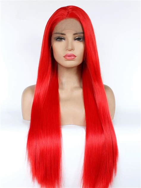 Red Lace Wigs, Cheap Lace Wigs, Synthetic Lace Wigs, 100