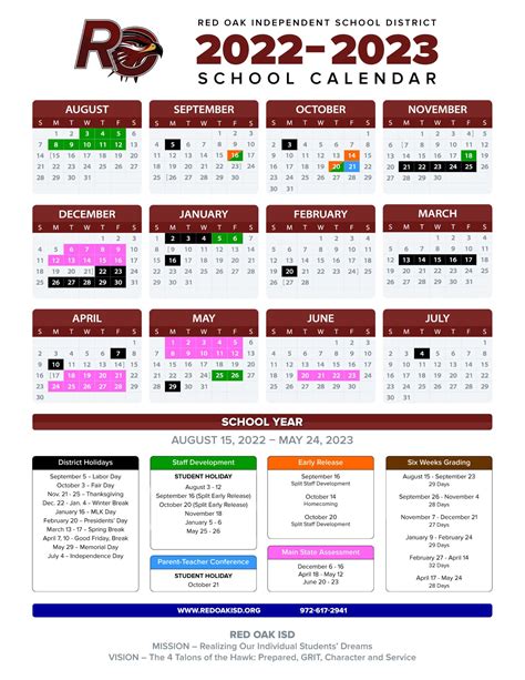 Red Oak Calendar