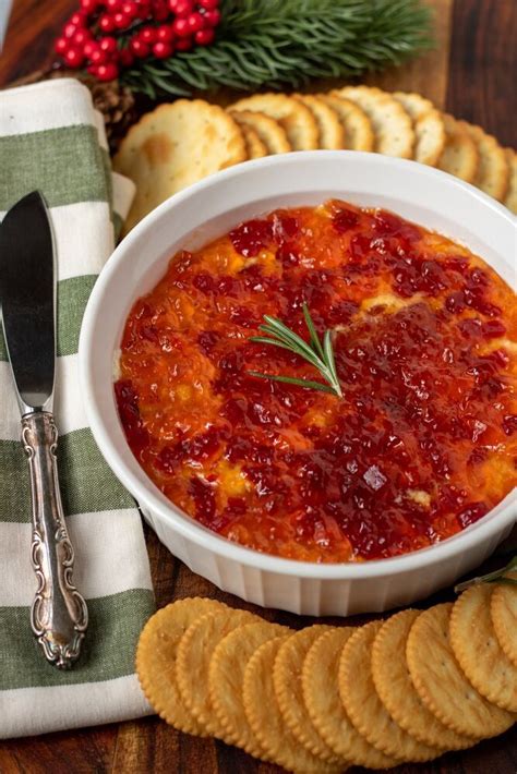 Red Pepper Jelly Cream Cheese Dip Salty Side Dish