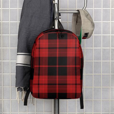 Red Plaid Backpack - Etsy