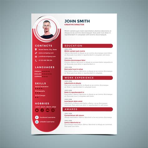 Red Resume Template