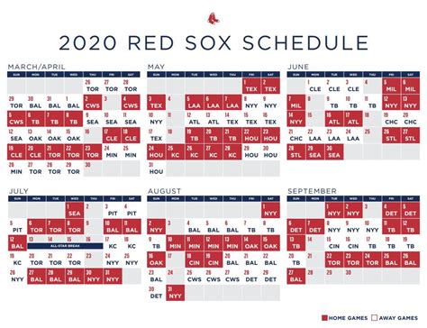 Red Sox Schedule 2022 Printable