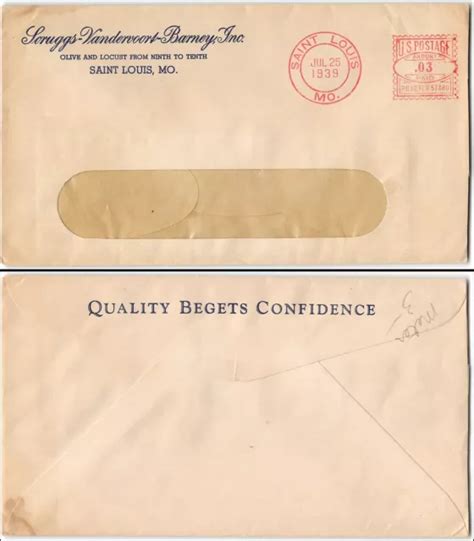 Red St. Louis three-cent meter, windowed envelope eBay