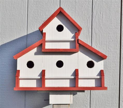 Red White Bird House - Etsy