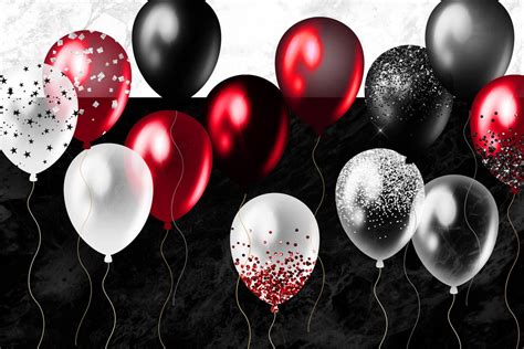 Red White Black Balloons - Etsy