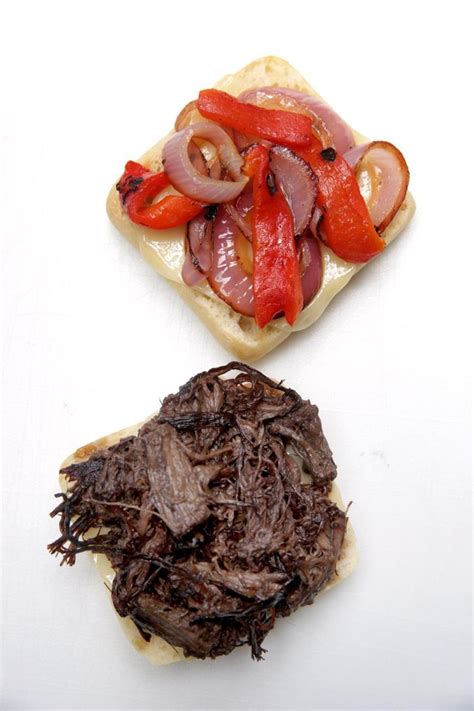 Red Wine-Braised Flank Steak, With Roasted Peppers, Onions