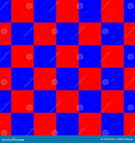 Red and Blue Checkered Seamless Repeating Pattern Background Vector