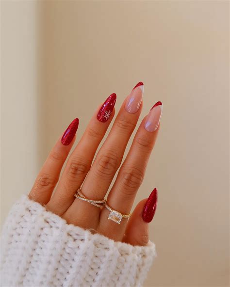 Red and Pink Nails Depop