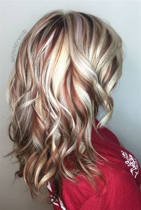 Red and brown lowlights in blonde hair. Things To Know About Red and brown lowlights in blonde hair. 