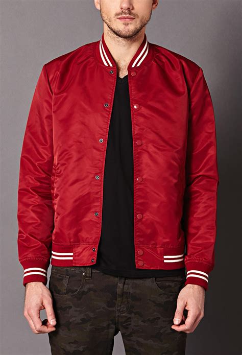 Red bomber jacket men. The Mens Red Leather Jacket has a real leather material and has a soft inner viscose lining. It has features including a shirt style collar that gives a ... 