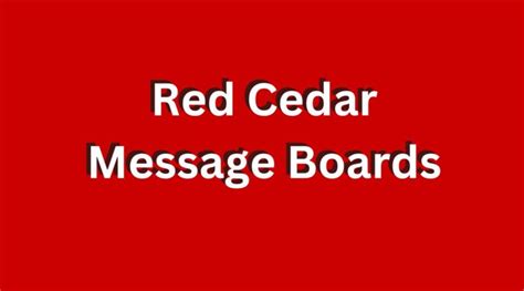 Red cedar message. Things To Know About Red cedar message. 