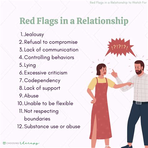 Red flag examples. Let's unpack the mega list of red flags in a relationship with a man. 1. He's Self-Centered and Arrogant. Maybe it's social media's fault — or perhaps it's been this way since civilization's dawn. Whichever the case, people are fundamentally self-centered on … 