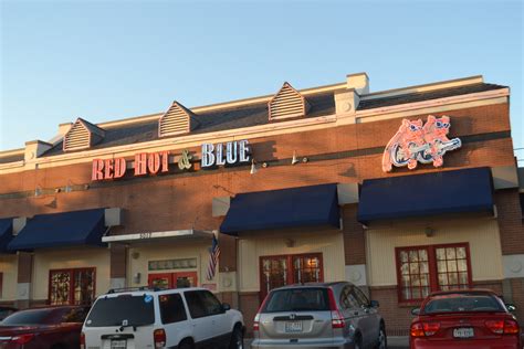 Red hot and blue restaurant. Red Hot & Blue is known for being an outstanding American restaurant. They offer multiple other cuisines including Barbecue, Soul, Southern, American, and Caterers. There are other nearby neighborhoods that Red Hot & Blue in 48312 serves beside Sterling Heights, and they include places like Clinton Township, Sterling Heights, and Utica. 