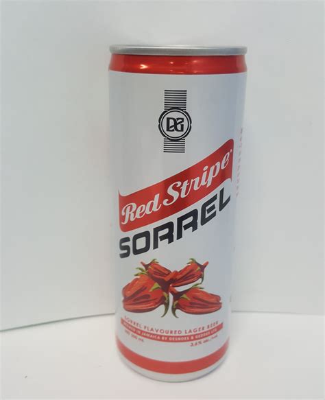 Red stripe sorrel. Red Stripe Sorrel. Regular price $7.00 Sale price Unit price / per. Quantity. Add to Cart. Buy now with ShopPay Buy with . More payment options. Sorrel flavored beer Share this Product. Share Share on Facebook Tweet Tweet on Twitter Pin it Pin on Pinterest. You may also like. Magnum ... 