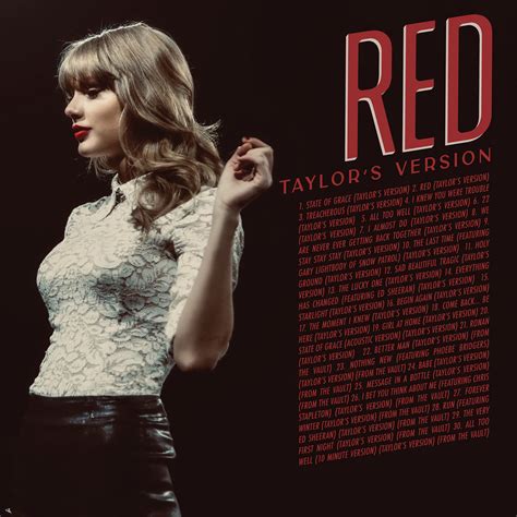 Red taylor version. Nov 12, 2021 · More surprises: Taylor Swift releases new version of 'Wildest Dreams' The original 16 tracks from “Red” – and a few more from the album’s “Deluxe Version” – are meticulously reproduced. 