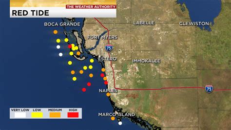 Mar 9, 2023 · March 9, 2023 · 1 min read. 2. Seagate Beach, Naples Pier and back bays around Collier County are showing levels of the toxic algae bloom called red tide. On Monday, the City of Naples said it ... . 