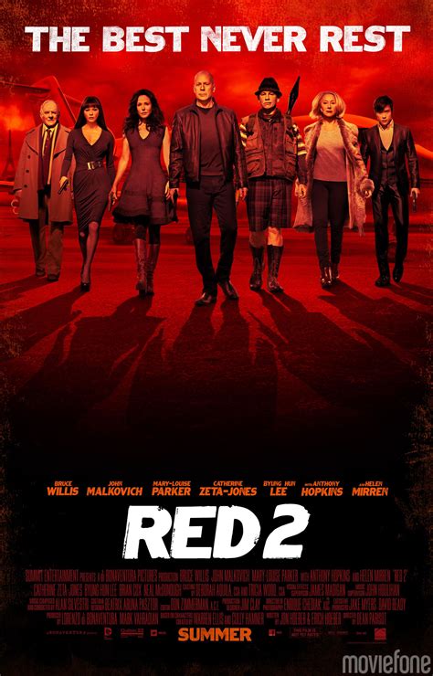 Red two film. Total (2 films): $347.1 million. Red is a series of American action comedy films inspired by the limited comic-book series of the same name created by Warren Ellis and Cully Hamner, and published by the DC Comics imprint Homage. The film stars Bruce Willis, Morgan Freeman, John Malkovich, Mary-Louise Parker, Helen Mirren, and Karl Urban with ... 