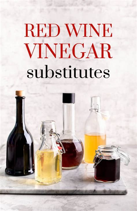 Red wine substitute. 6. Red Wine Vinegar. It isn’t the ideal substitute, as red wine vinegar is just that; a red wine. It has a richer, heavier flavor than champagne vinegar, but it is similarly made. It is made from fermenting and straining red wine, and contains virtually no alcohol. Despite this, it still carries the taste of red wine. 