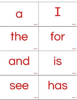 Red words layer one - Teaching resources