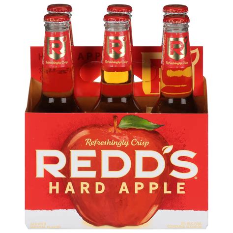 REDD’S HARD APPLE. Redd’s Hard Apple is a refreshing beer plus the crisp taste of apples. Two things that are good on their own, but together? Great. Redd’s Hard Apple has 5 percent alcohol by volume and only …. 