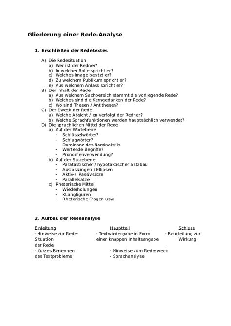 Redeanalyse schreiben – Aufbau, Gliederung & Beispiel - Uni-24.de