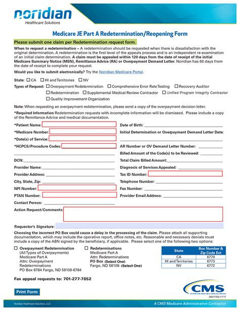 Redetermination/Reopening Form Tutorial JE Part A Noridian