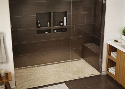 Redi tile shower base. Base'N Bench® Kit: Wonder Drain Center Drain Single Curb Shower Pan, 48″D x 60″W x 17″H installed (Pan: 48″D x 48″W; Bench: 44″D x 12″W) In stock. Base'N Bench™ shower kit with Ready-to-Tile™ Wonder Drain® Shower Pan and Redi Bench® seat. Pan has integrated drain, pitch, curb and splash walls;... View full … 