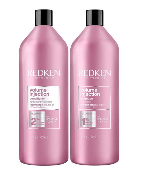 Redken volume injection. Boost hair's lift and body with Redken's NEW Volume Injection shampoo, a volumising formula that works to lift fine, flat, lifeless hair. As well as having a pH balancing formula, Redken Volume Injection Shampoo is infused with Filloxane that helps penetrate & swell the hair's cuticle for added volume. Benefits: - 1% Bodifying Complex. 