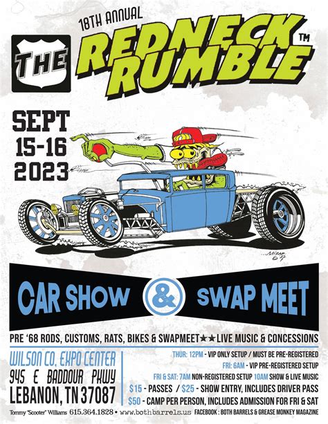 Pre '68 Rods, Customs, Rats and Bikes at the annual Redneck Rumbl