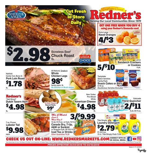 Grocery. 01/12 - 01/18/2023. Redner’s Warehouse Market. Grocery. 01/05 - 01/11/2023. Redner’s Warehouse Market. Grocery. hatfield star ranch angus real american beef bone-in beef new york strip steak redner's "deli sliced" hickory smoked premium turkey breast red baron red baron classic crust red baron or brick oven frozen pizza giorgio .... 