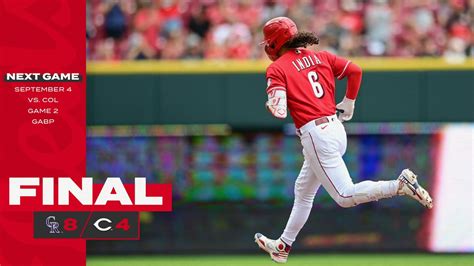 Reds game final score. Jack Murray September 23, 2023. AP Photo/Joshua A. Bickel. It was a collapse of epic proportions. The Cincinnati Reds were leading 9-0 in the third inning of … 