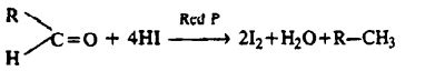 Reduction of aldehyde with HI and P give - Tardigrade