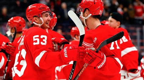 Redwings game. The Red Wings have won three in row and are 6-1-0 since returning from Sweden. They have scored five goals in each of their past three games and rank third in the league in goals per game (3.79). 