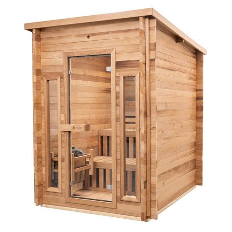 Redwood outdoors sauna. Jan 11, 2023 · Thermowood is produced when Nordic spruce is exposed to steam and vapor in a zero-chemical process for up to two days. The timber becomes more resistant when placed in high-temperature environments as they remove moisture and resin from the wood. This treatment makes a Thermowood sauna a terrific and highly durable choice. 