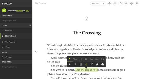 Reedsy book editor. Raj. 14, 1440 AH ... The Reedsy Book Editor is a beautiful production tool that takes care of EPUB and print-ready PDF file formatting and conversion, before you've ... 