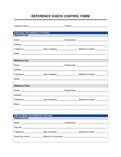 Reference Checking Form Template by BusinessinaBox™