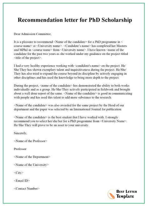 Reference Letter For A Phd Candidate How to write a Reference letter
