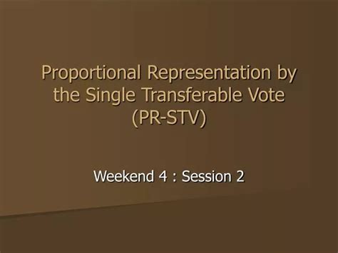 Reference STV Rules - Proportional Representation …