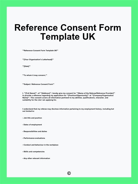 Reference consent form template.  The Reference Consent Form Template UK is offered i...