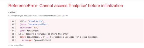 ReferenceError: Cannot access {variable name} before initialization