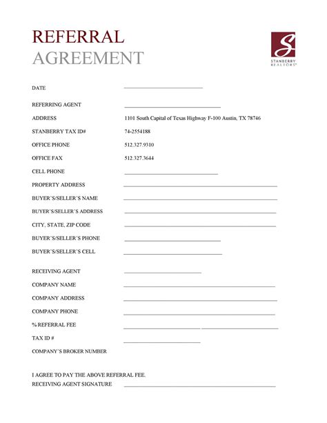 Referral Fee Agreement Template