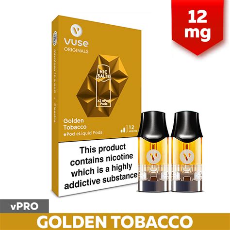 Refill vuse pods. Vuse ePod 2 vPro Creamy Tobacco Refill Pods (12mg) £6.49. In stock now. View Info. Refill pods compatible with Vuse ePod 2 device. Pack of two pods in a "Creamy Tobacco" flavour. Features nicotine salts and a strength of 12mg. Available from as little as £5.32 per pack. 