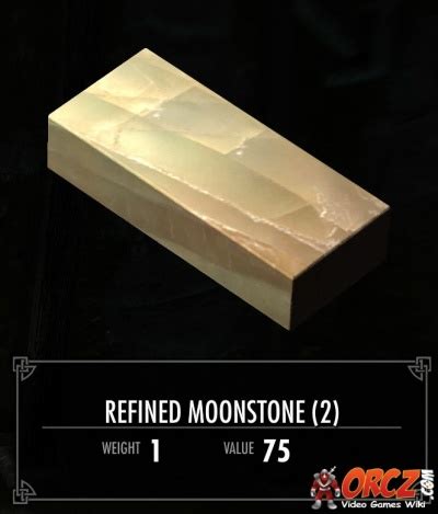 Refined moonstone skyrim id. Three moonstone ores are obtained by mining moonstone ore veins. One refined moonstone is obtained by smelting two moonstone ores. Elven Smithing requires 30 or greater Smithing skill. Elven armor is level 12 … 