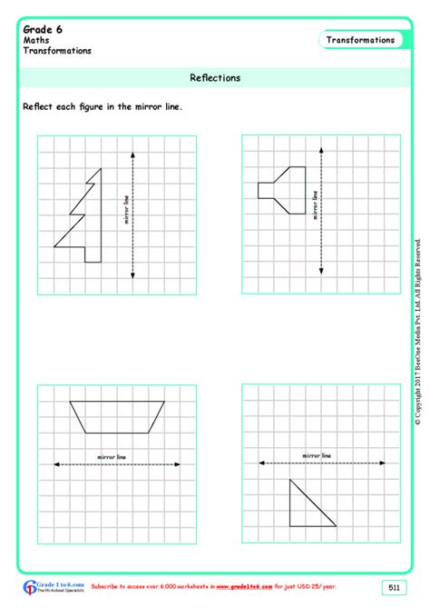 Reflection Transformation Worksheets