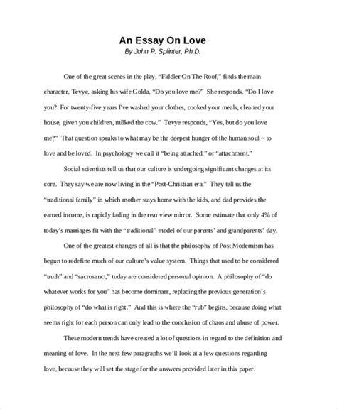 Reflective Essay About Love - 1273 Words Bartleby