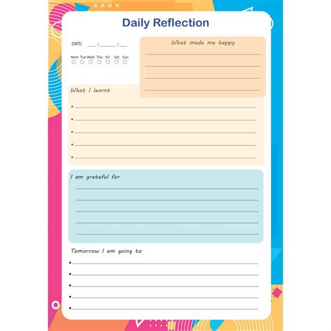 Reflective Journal Template Learning Templates For Students Log Daily