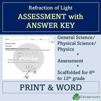 Refraction Answer Key