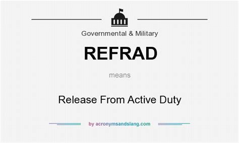When can I submit a Refrad? Applications for REFRAD will be submitted not earlier than 12 months or less than 6 months before the desired release date or beginning date of transition leave, whichever is the earliest. Can someone resign from the army? Getting a Military Discharge There is no way to simply quit the military once you are on active ...