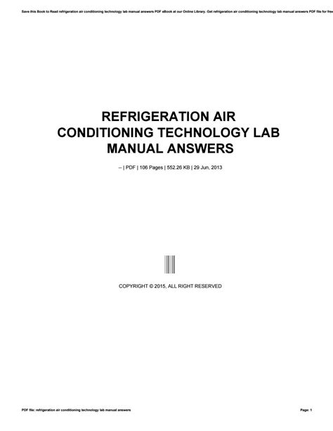 Refrigeration and air conditioning technology lab manual to download. - Photographic guide to seashells of new z.