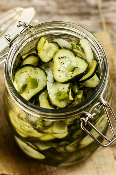 Refrigerator Sweet Pickles - So quick & easy! - Pip and Ebby